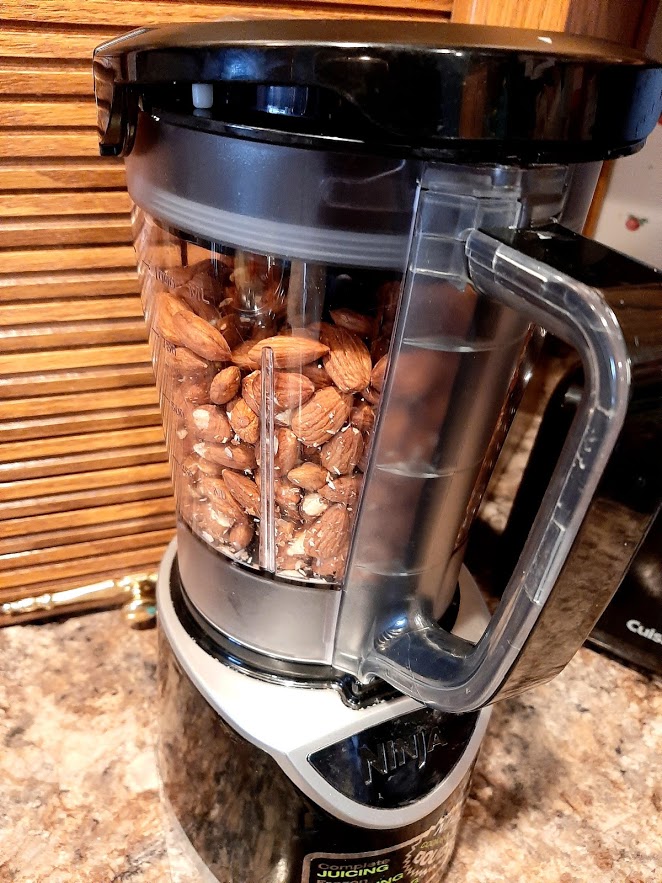 Almond butter almonds ready to blend