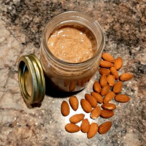 Almond Butter Jar with Almonds